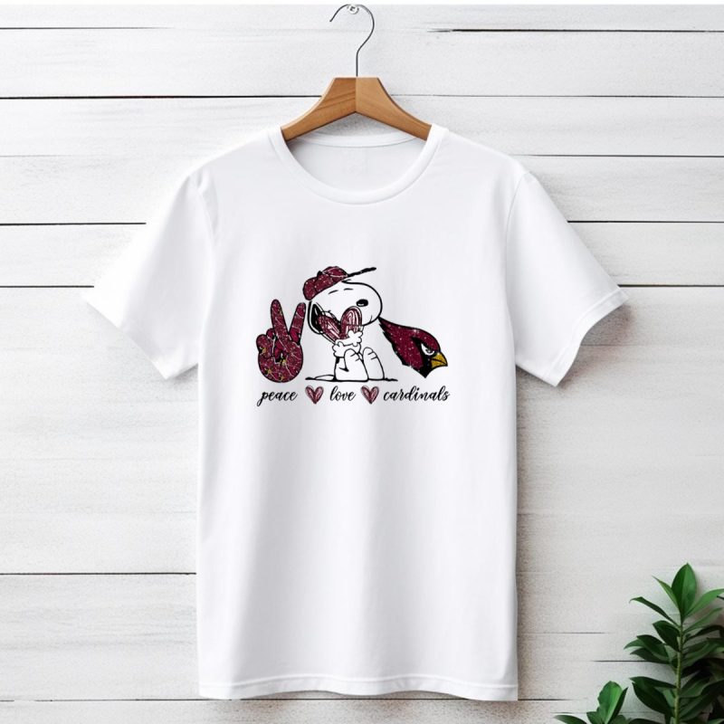 Peace Love Arizona Cardinals Snoopy Fan T Shirt 1 T Shirt 1