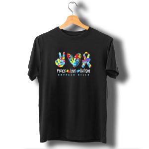 Peace Love Autism Buffalo Bills Nfl Puzzle Ribbons T-Shirt