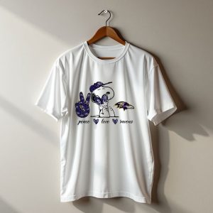 Peace Love Baltimore Ravens Snoopy Ravens T-Shirt