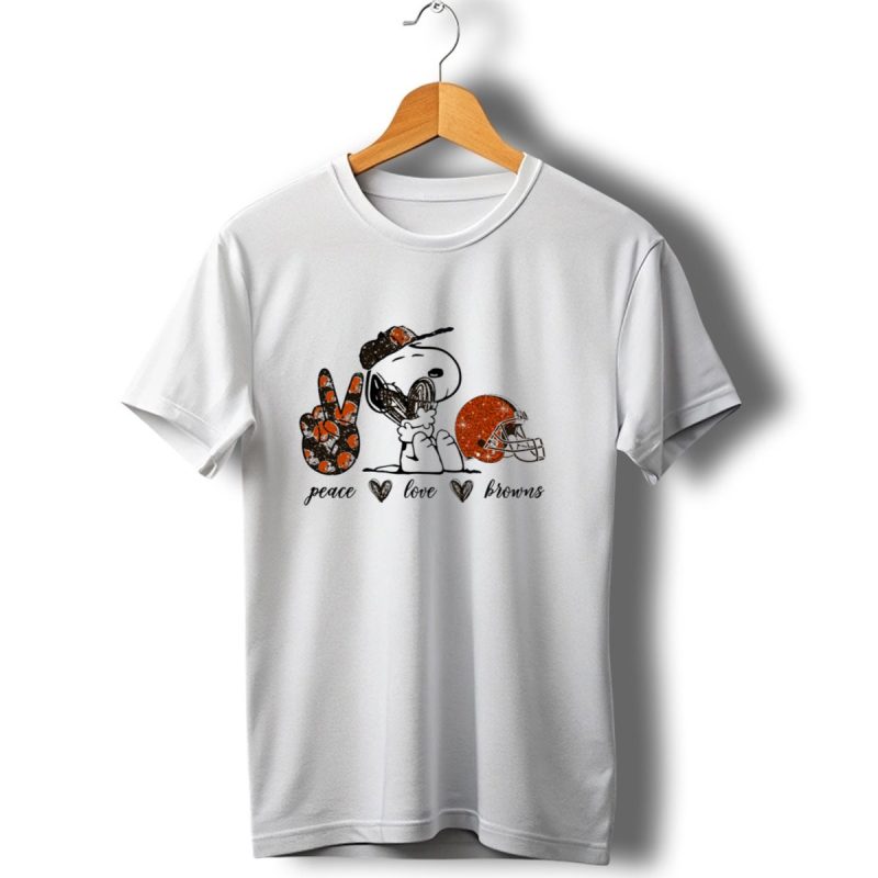 Peace Love Cleveland Browns Snoopy Football Fan T Shirt 1 T Shirt 1