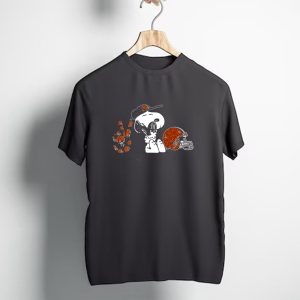 Peace Love Cleveland Browns Snoopy Football T-Shirt