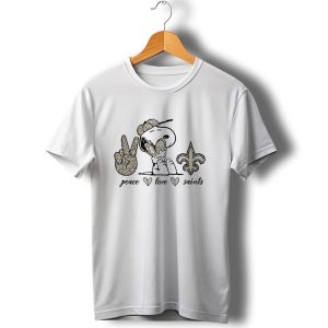 Peace Love Snoopy Fleur De Lis Saints T Shirt