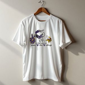 Peace Love Vikings Snoopy T Shirt