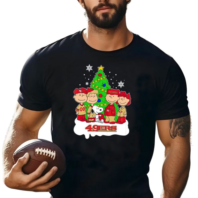 Peanuts Characters Christmas San Francisco 49Ers Tree Snoopy Charlie Brown T Shirt T Shirt 1
