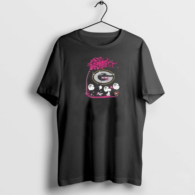 Peanuts Characters Green Bay Packers In October We Wear Pink 2024 Breast Cancer Awareness T Shirt 1 1 T Shirt 1 1