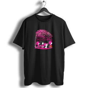 Peanuts Characters In October We Wear Saints Pink Breast Cancer Awareness T Shirt