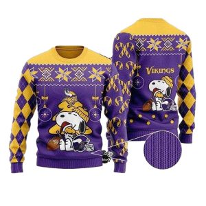 Peanuts Snoopy Minnesota Vikings Funny Charlie Brown Ugly Sweater