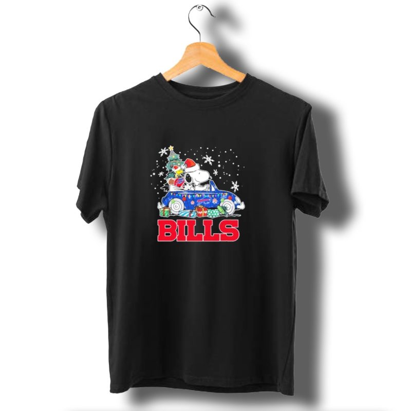 Peanuts-Snoopy-Woodstock-Christmas-Car-Buffalo-Bills-Flag-Winter-Snowflakes-T-Shirt-1_T-Shirt-1 Peanuts Snoopy Woodstock Christmas Car Buffalo Bills Flag Winter Snowflakes T Shirt 1 T Shirt 1