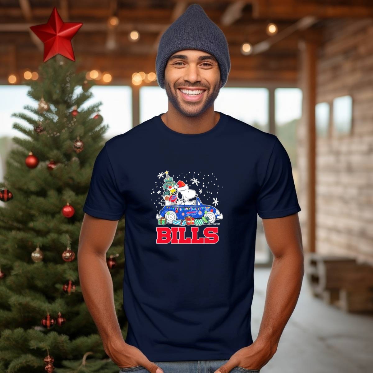 Peanuts-Snoopy-Woodstock-Christmas-Car-Buffalo-Bills-Flag-Winter-Snowflakes-T-Shirt-1_t-shirt-1_2