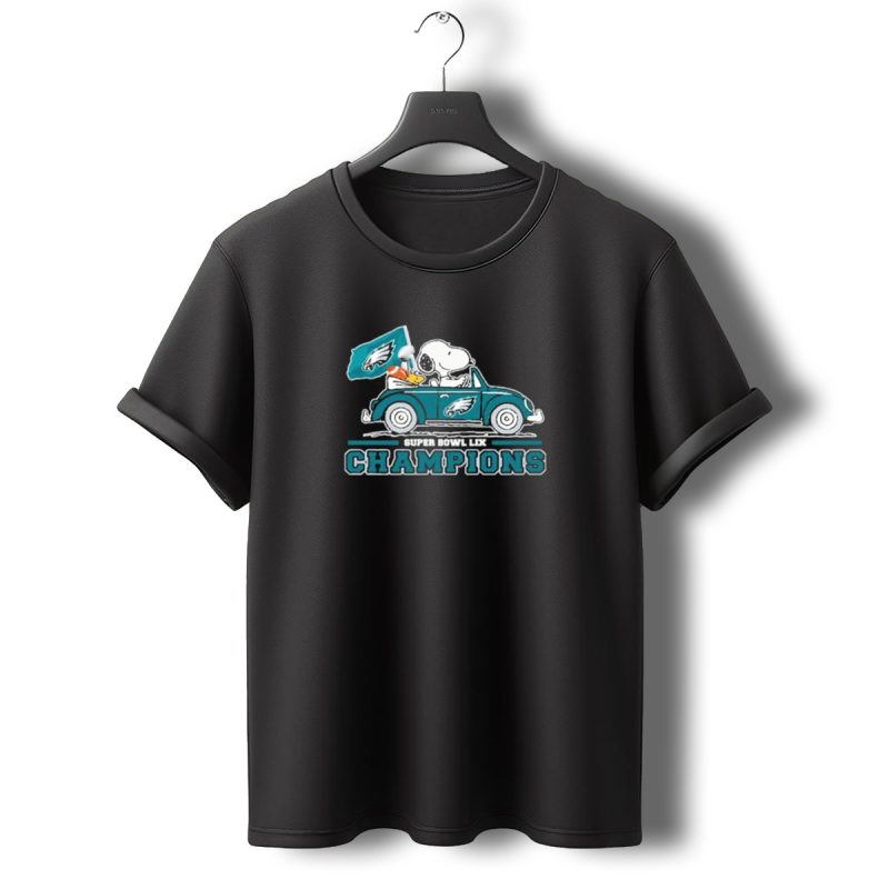 Peanuts Snoopy Woodstock Philadelphia Eagles Super Bowl Lix Champions T Shirt T Shirt 0 1
