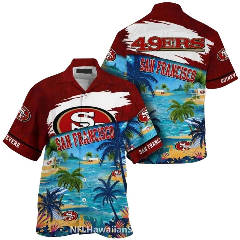 Personalized 49Ers Blue Ocean Tropical Hawaiian Shirt 1