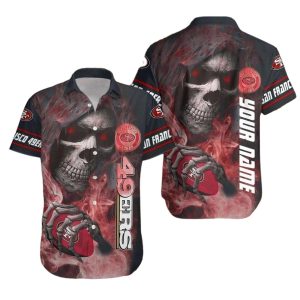 Personalized 49ers Dead Skull Hawaiian Shirt