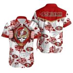 Personalized 49ers Grateful Dead White And Red Hawaiian Shirt