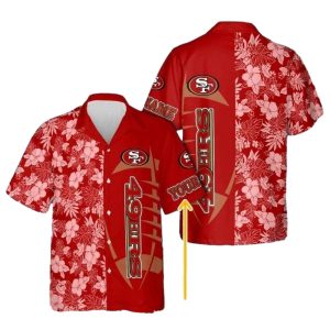 Personalized 49ers Logo And Floral Team Design Hawaiian Shirt