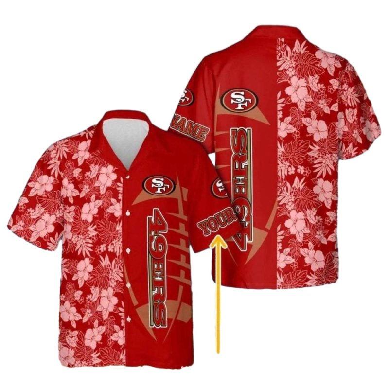 Personalized 49Ers Logo And Floral Team Design Hawaiian Shirt 1
