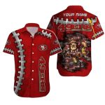 Personalized 49ers Logo And Mascot Red Hawaiian Shirt