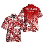 Personalized 49ers Swirling Logo Red And White Hawaiian Shirt