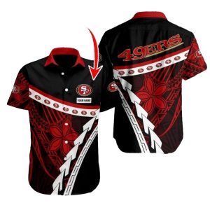 Personalized 49ers Tribal Art And Stripes Hawaiian Shirt