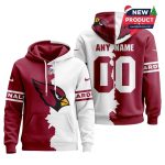 Personalized Arizona Cardinals 2025 Victory Split AOP Hoodie