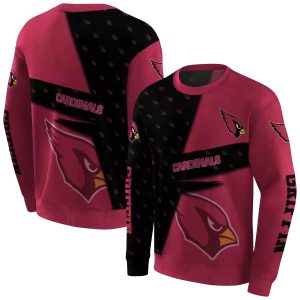 Personalized Arizona Cardinals Abstract Shape Red Black AOP Sweatshirt