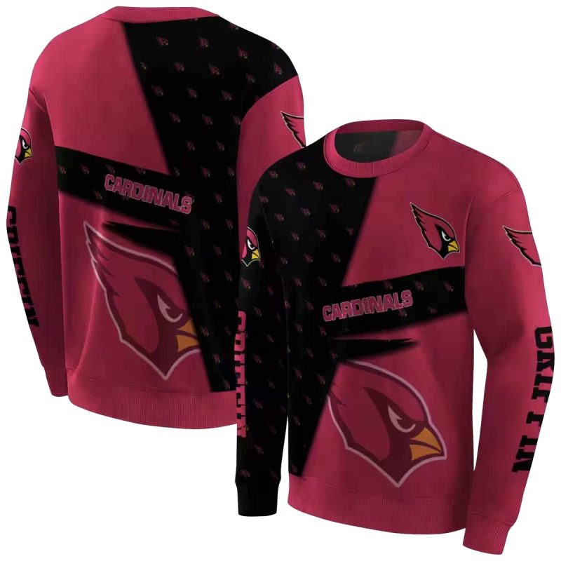 Personalized Arizona Cardinals Abstract Shape Red Black Aop Sweatshirt 1