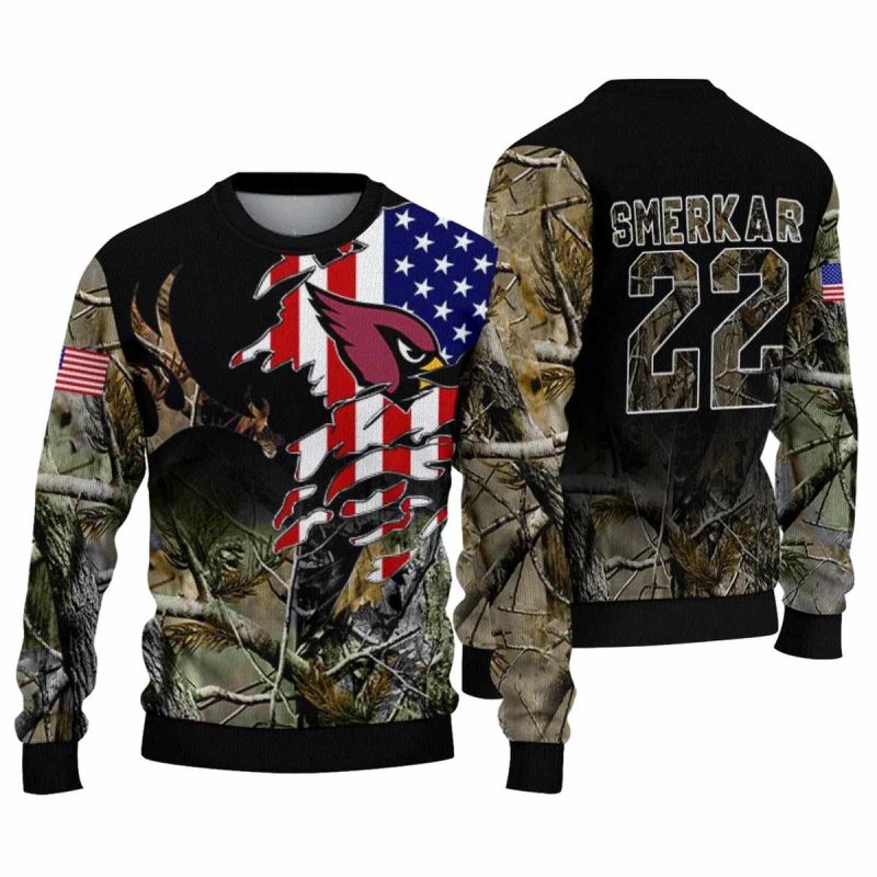 Personalized Arizona Cardinals American Flag Camo Aop Sweatshirt 1