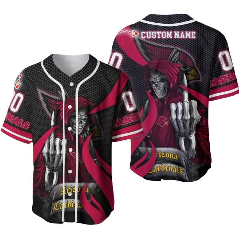 Personalized Arizona Cardinals And Dead Hexagon Baseball Jersey 1