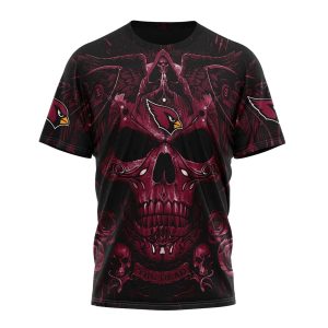 Personalized Arizona Cardinals Angel Skull Halloween AOP T Shirt