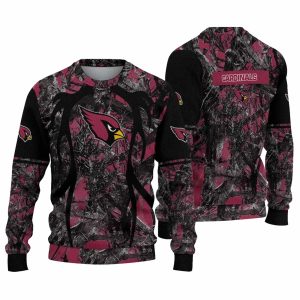 Personalized Arizona Cardinals Antlers Pattern Red Black AOP Sweatshirt