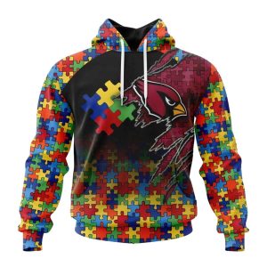 Personalized Arizona Cardinals Autism Awareness Design AOP Hoodie