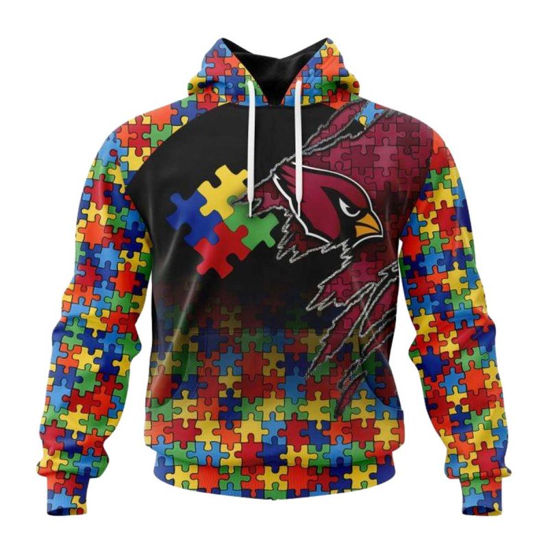 Personalized Arizona Cardinals Autism Awareness Design Aop Hoodie 1