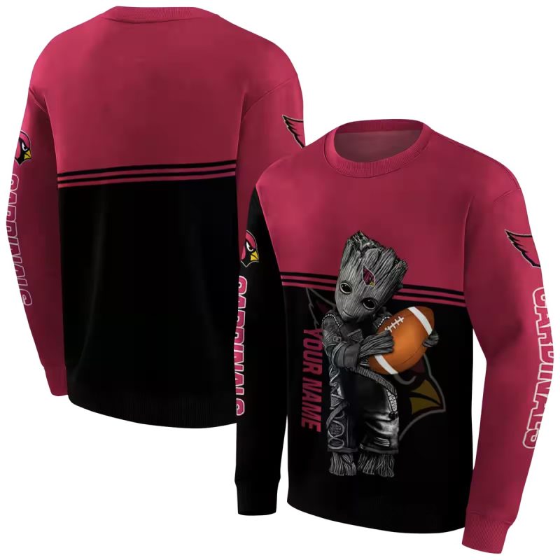 Personalized Arizona Cardinals Baby Groot Red Black Aop Sweatshirt 1