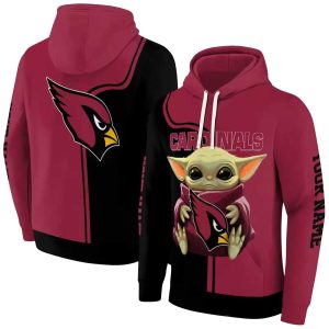Personalized Arizona Cardinals Baby Yoda Red Black AOP Hoodie