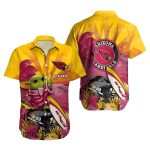 Personalized Arizona Cardinals Baby Yoda Sunset Hawaiian Shirt