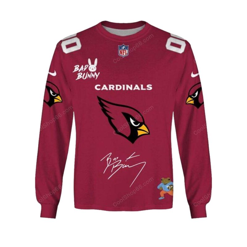 Personalized Arizona Cardinals Bad Bunny Super Bowl Aop Sweatshirt 1