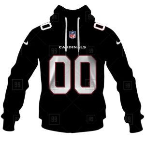 Personalized Arizona Cardinals Black Alternate Jersey AOP Hoodie