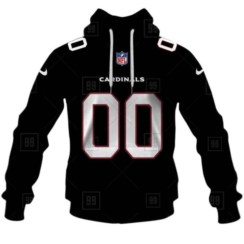 Personalized Arizona Cardinals Black Alternate Jersey Aop Hoodie 1