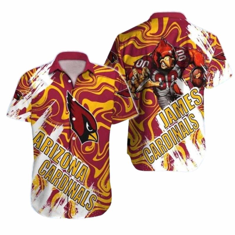 Personalized Arizona Cardinals Blazing Spirit Mascot Hawaiian Shirt 1