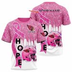 Personalized Arizona Cardinals Breast Cancer HOPE AOP T Shirt