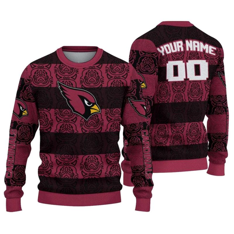 Personalized Arizona Cardinals Bulldog Motif Aop Sweatshirt 1