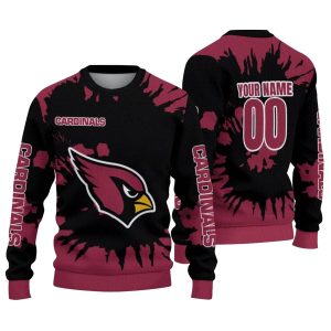 Personalized Arizona Cardinals Burst Swirl Red AOP Sweatshirt