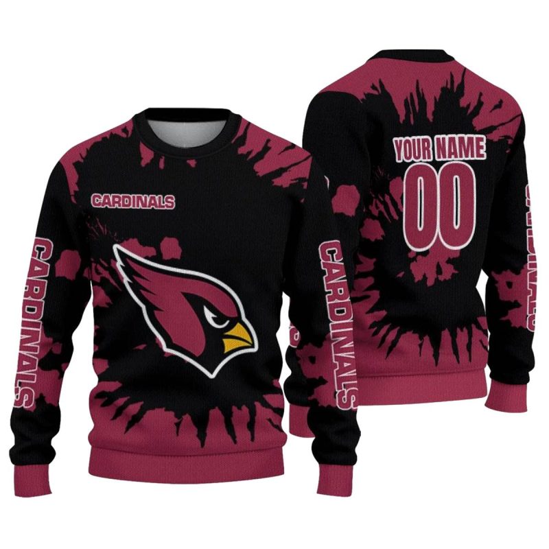 Personalized Arizona Cardinals Burst Swirl Red Aop Sweatshirt 1