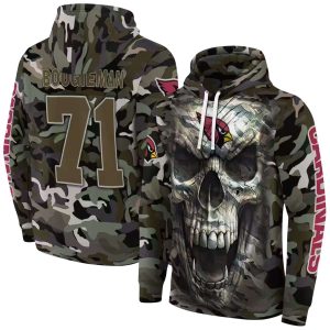 Personalized Arizona Cardinals Camo Skull AOP Hoodie