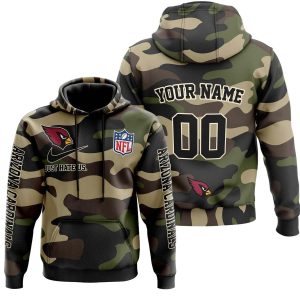 Personalized Arizona Cardinals Camo Style Veteran Day AOP Hoodie
