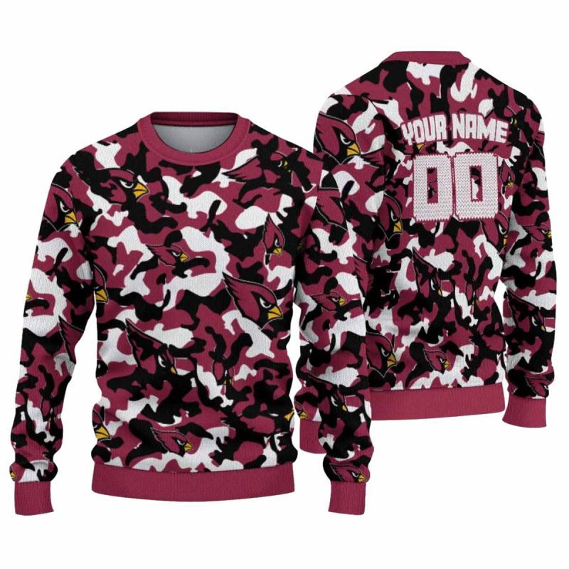 Personalized Arizona Cardinals Camouflage Motif Aop Sweatshirt 1