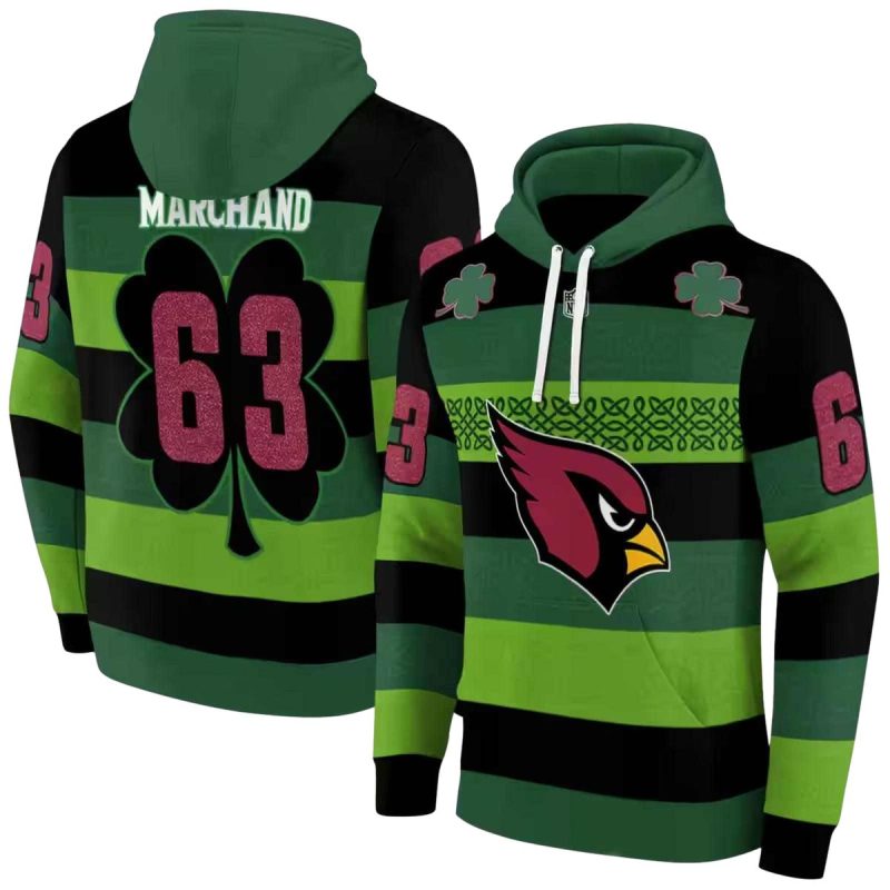 Personalized Arizona Cardinals Celtic Patterns Green Aop Hoodie 1