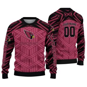 Personalized Arizona Cardinals Chevron Pattern Red AOP Sweatshirt