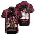 Personalized Arizona Cardinals Coconut Palm Tree Sunset Mascot Hawaiian Shirt