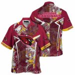 Personalized Arizona Cardinals Crimson Floral Blitz Hawaiian Shirt