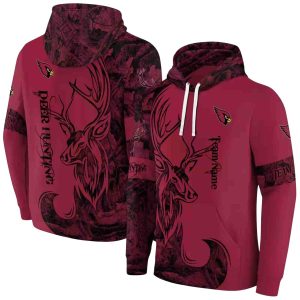 Personalized Arizona Cardinals Deer Silhouette Red AOP Hoodie